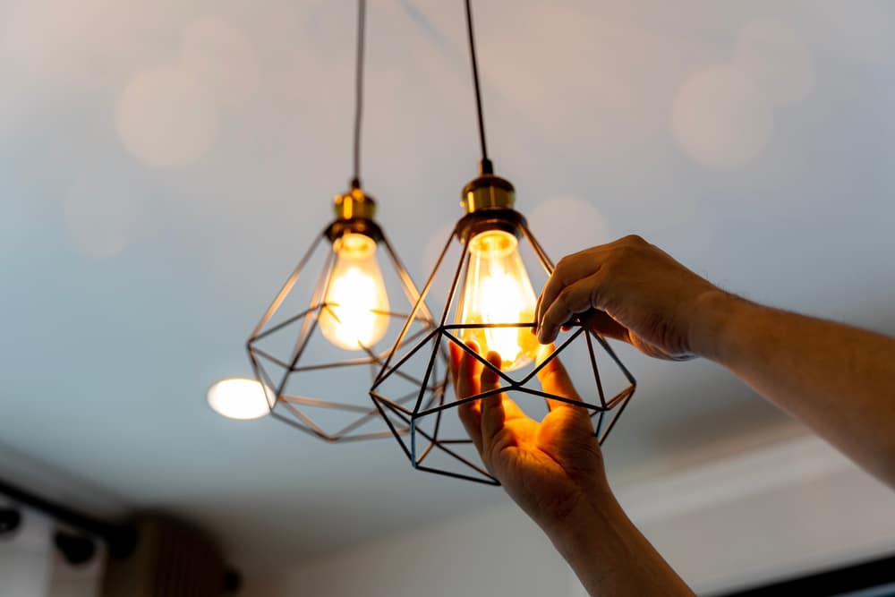 Electric,Led,Lightbulb,Change,In,Light,At,Home.,Decorative,Antique